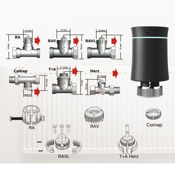 Термостатическая головка MOES Smart ZigBee TUYA 6 шт.