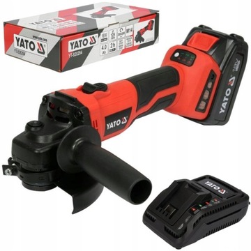 ### YATO SZLIFIERKA KĄTOWA 18V 125MM akumulator 4AH + ŁADOWARKA YT-828294