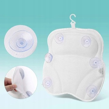 ЭРГОНОМИЧНАЯ ПОДУШКА ДЛЯ ВАННЫ, МЯГКАЯ И УЮТНАЯ ПОДГОЛОВНИК ДЛЯ ВАННЫ, БЕЛЫЙ