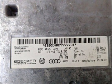 Moduł multimedia Audi A6 Allroad Quattro C6 2007 4E0035729