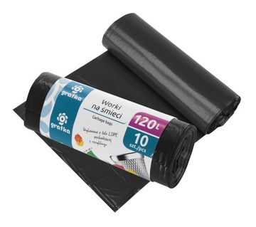 GRATKA Worki na śmieci 120l LDPE, 10 szt.