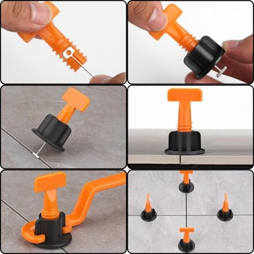 SYSTEM DO POZIOMOWANIA PŁYTEK KLINY KLIPSY UCHWYT 102 szt