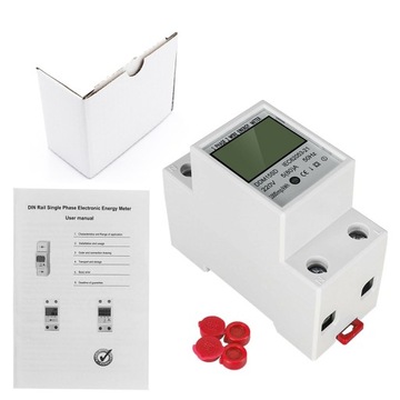 LICZNIK ENERGII 1-FAZOWY PODLICZNIK ENERGII PRĄDU JEDNOFAZOWY 5-80A LCD