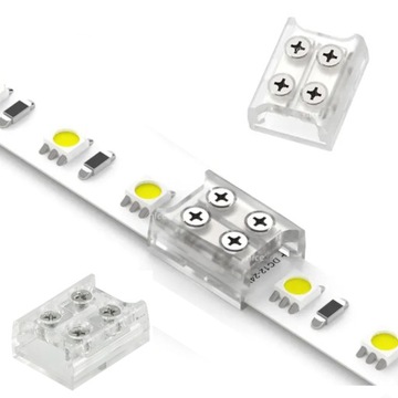 Коннектор для светодиодной ленты COB SMD 10мм, разъем лента-лента, прикручивается с двух сторон