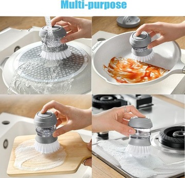 Щетка для мытья посуды с насосом-дозатором жидкости.