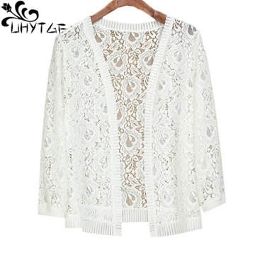 UHYTGF Knitted Cardigan Summer Coat Womens Fashion