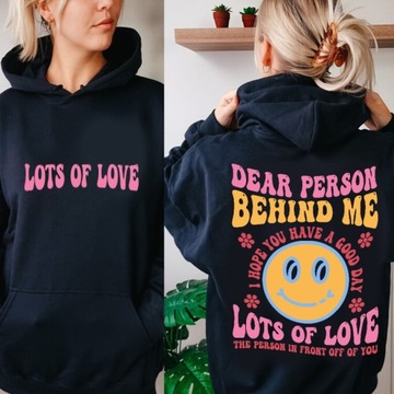 Czarna Bluza z kapturem Lots of Love XL