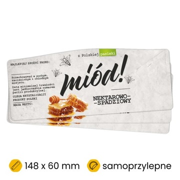 Etykiety / naklejki na miód spadziowy 100szt.