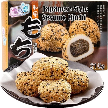 Ciastka Ciasteczka Ryżowe MOCHI z Sezamem Nadzienie Sezamowe Japońskie 210g