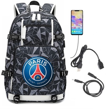 PLECAK USB A4 DUŻY WODOODPORNY PSG PARIS WZORY