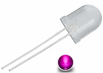 Dioda LED 10mm 12V ultrafiolet