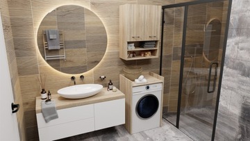 ШКАФ ДЛЯ СТИРАЛЬНОЙ МАШИНЫ POLA NP В ВАННОЙ - ДУБ СОНОМА