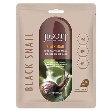 Maska w ampulce Czarny slimak Jigott Black Snail Real Ampoule Mask 27ml