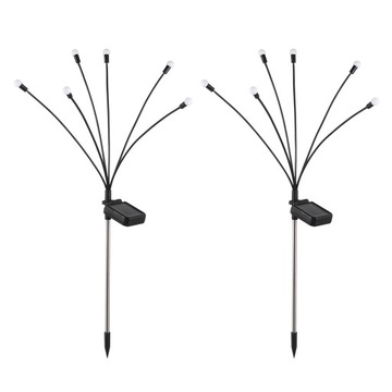 2 szt. Lampa słoneczna Lampa ogrodowa 6 głowic