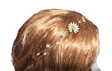 Metalowa opaska na głowę ozdobna kwiaty