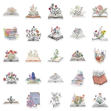 Наклейки «Цветок книги», 50 шт. Наклейки «Наслаждайтесь чтением» для студентов, мальчиков и девочек