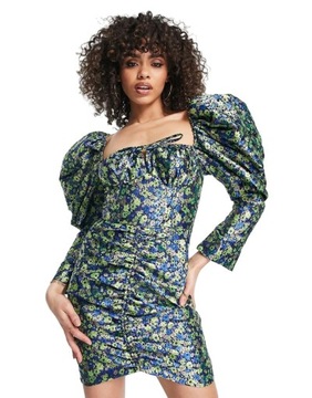 Asos Luxe żakardowa mini sukienka kwiaty NE3 kjo S