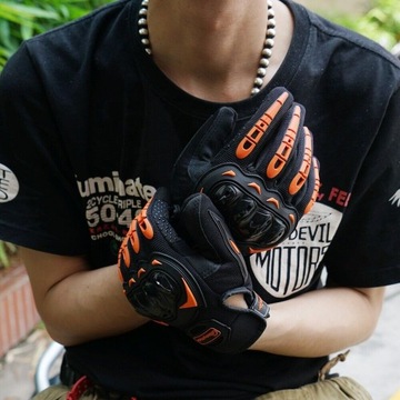 МОТОЦИКЛОВЫЕ ПЕРЧАТКИ MOTOR TOUCH ОРАНЖЕВЫЕ L