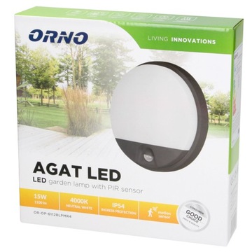 НАРУЖНАЯ СВЕТОДИОДНАЯ ЛАМПА СУМЕРКИ ДАТЧИК ДВИЖЕНИЯ 15ВТ