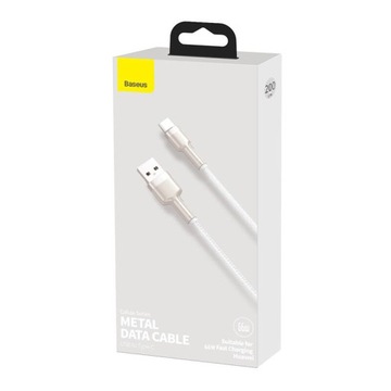 Кабель Baseus Cafule USB — USB-C, 66 Вт, 2 м (белый)