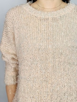 Sweter włochaty połyskujący S 36 New Look