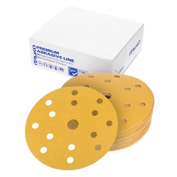 50 x PAPIER KRĄŻKI ŚCIERNE 150mm 15H NA RZEP P100 do szlifowania
