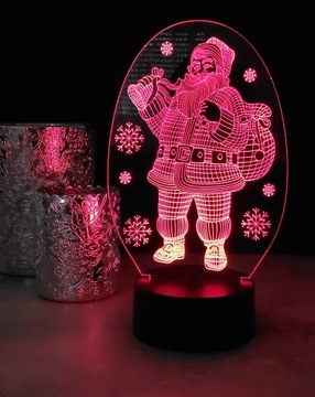 РОЖДЕСТВЕНСКОЕ УКРАШЕНИЕ САНТА 3D LED RGB ЦВЕТА ПУЛЬТ ДУ