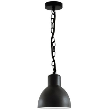 Lampa zewnętrzna wisząca czarna matowa okrągła na łańcuchu Polux