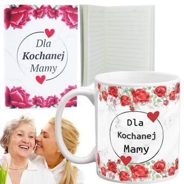 PREZENT DLA MAMY ZESTAW PREZENTOWY NA DZIEŃ MAMY KUBEK +NOTES UPOMINEK