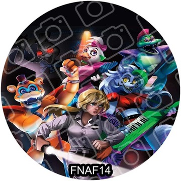 FNAF Торт Вафельное украшение на день рождения Вафельный принт круглый 20см
