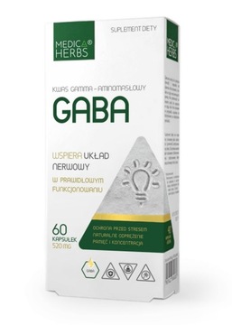 MEDICA HERB GABA 520mg 60k STRES ZDROWY SEN RELAKS