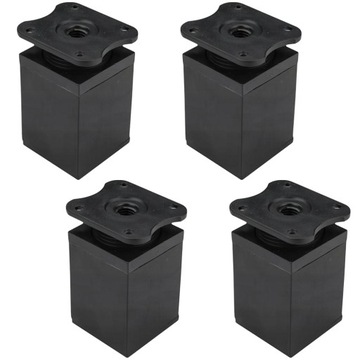 4x NÓŻKA NOGA DO MEBLI STOPKA MEBLOWA REGULOWANA 40x40 H-60mm CZARNA MATOWA