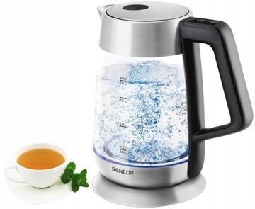 Czajnik elektryczny szklany z regulacją temperatury Sencor 1,8l KOLORY LED