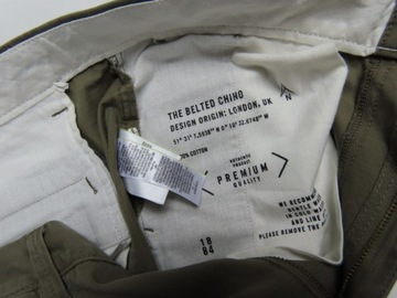 M&S__SPODNIE CHINOS KHAKI BAWEŁNA PAS 91__36/29