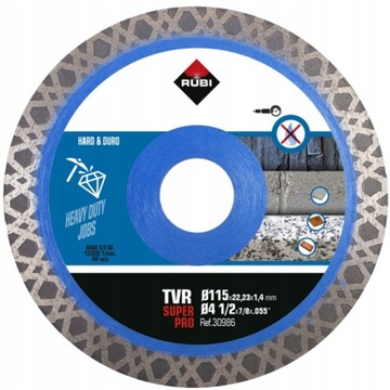 TARCZA Diamentowa RUBI TVR 115mm SUPERPRO Sucho