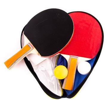 БАЛЕТКИ ДЛЯ ПИНГ-ПОНГА 2 ШТ + ШАРИКИ 2 ШТ, НАБОР В ЧЕХОЛЕ