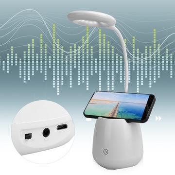 Многофункциональная Bluetooth-колонка с лампой и подставкой для телефона.