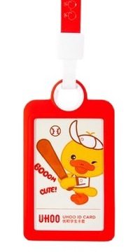 Etui Holder na kartę Smycz UHOO 6120 Duckbill pion RED
