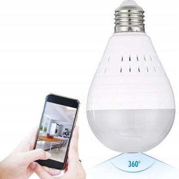KAMERA WiFi IP MONITORING W ŻARÓWCE 360 AUDIO LED