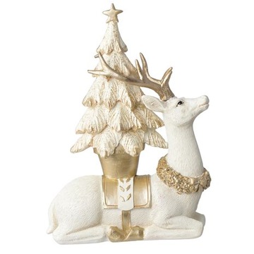 RENIFER LEŻĄCY Z CHOINKĄ DO STROIKÓW NA PREZENT