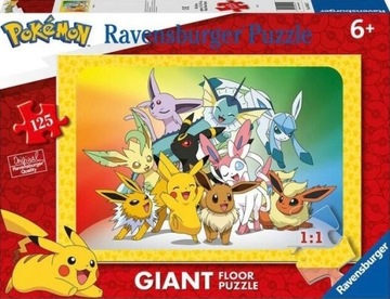 Ravensburger puzzle podłogowe pokemon 125 gigant