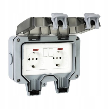 Gniazdo Elektryczne hermetyczne szary