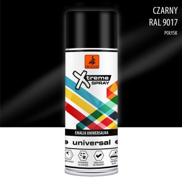 Farba w sprayu uniwersalna CZARNY POŁYSK RAL 9017