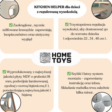 Kitchen helper pomocnik kuchenny dla dzieci podest regulowany MDF PRODUCENT