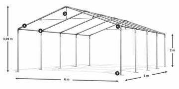 Namioty Hale Namiotowe 6x8m Magazynowe DAS 580 S
