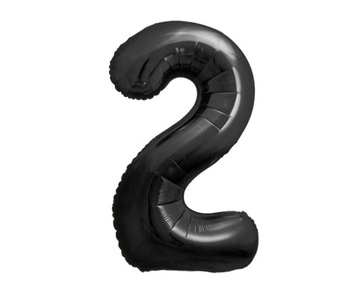 Balon Foliowy Cyfra 2 Matowa Czarna 85 cm