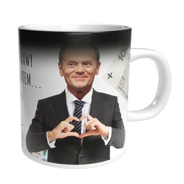MAGICZNY KUBEK HUMOR DONALD TUSK ŁYCZEK KAWY