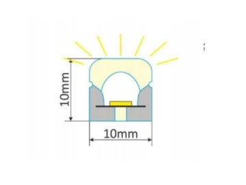 NEON LED TOPLIGHT 10x10mm | 24V | 2835 | 14,4W | 1