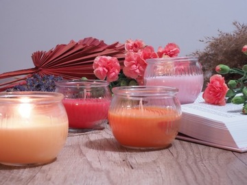 СВЕЧА АРОМАТИЧЕСКАЯ СВЕЧА В СТЕКЛЕ МАЛИНА ПИОН БИСПОЛ СВЕЧИ В ПОДАРОК