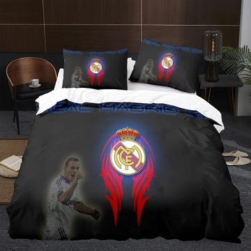 Комплект из трех пододеяльников с футбольным принтом Real Madrid